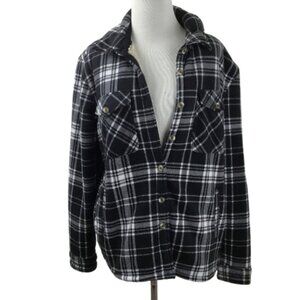 Sage Plaid Sherpa Lined Jacket m